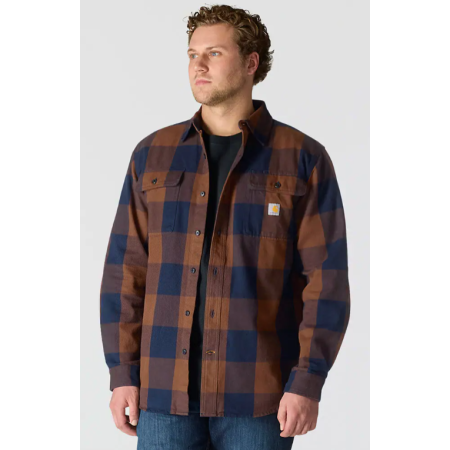 Koszula Flanelowa Carhartt Heavyweight Plaid Shirt - Red Duck